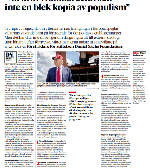 A Call for Political Renewal in Dagens Nyheter